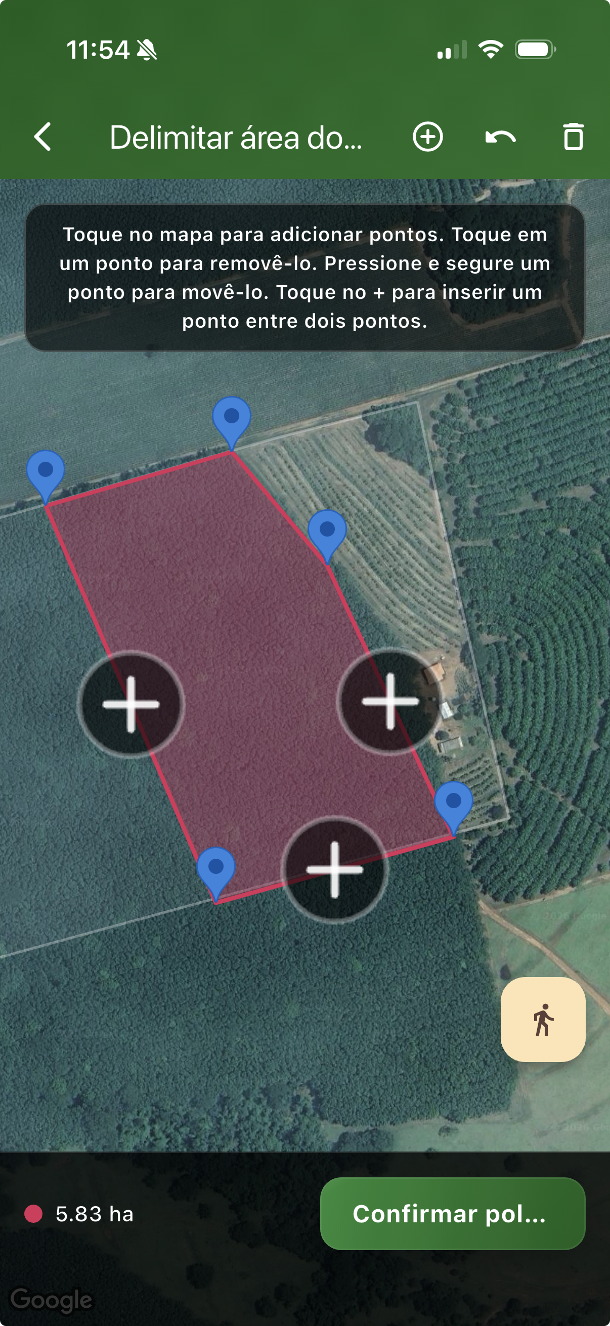 Screenshot do passo 02 do app Seringueiro